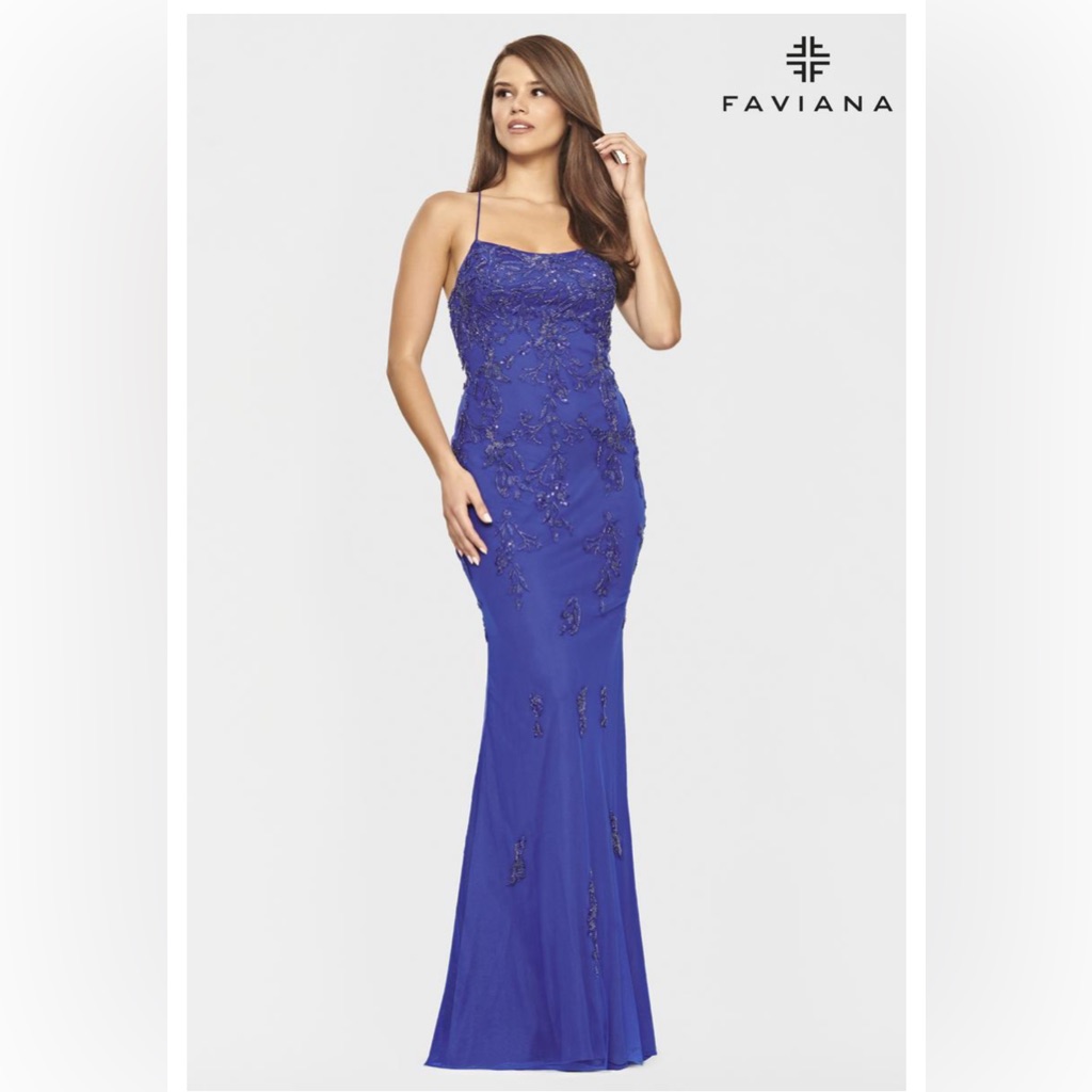 Faviana Royal Blue Prom Dress